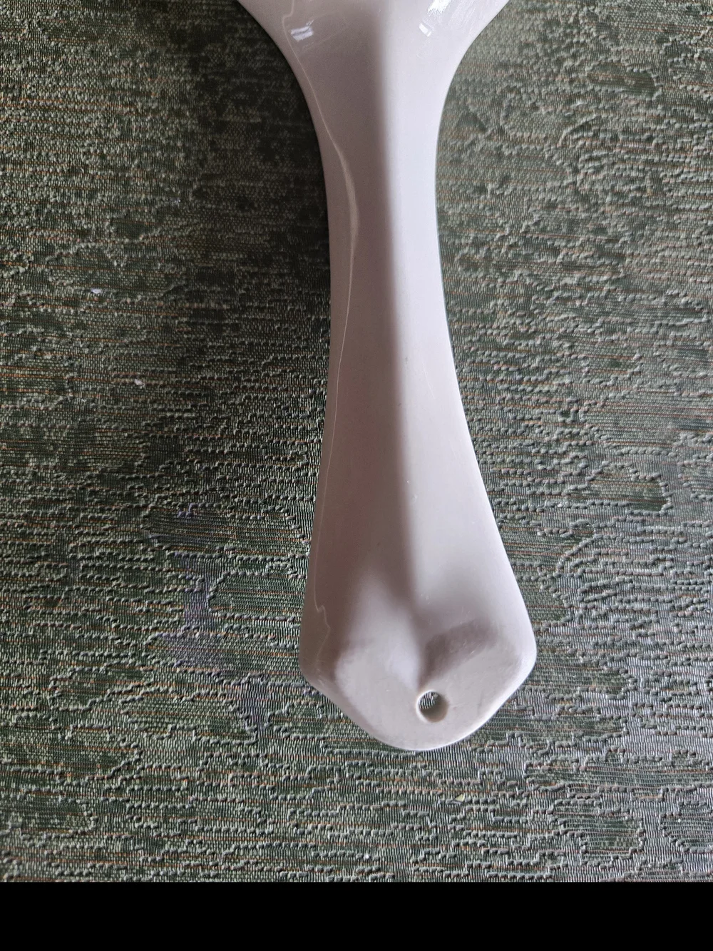 Longaberger Pottery Ceramic Spoon Rest - White with Blue Floral Accents